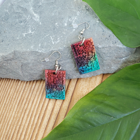 Rainbow online resin earrings